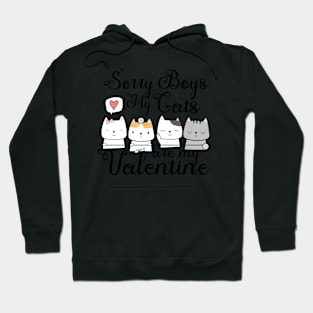 Sorry boys my cats are my valentine Hoodie